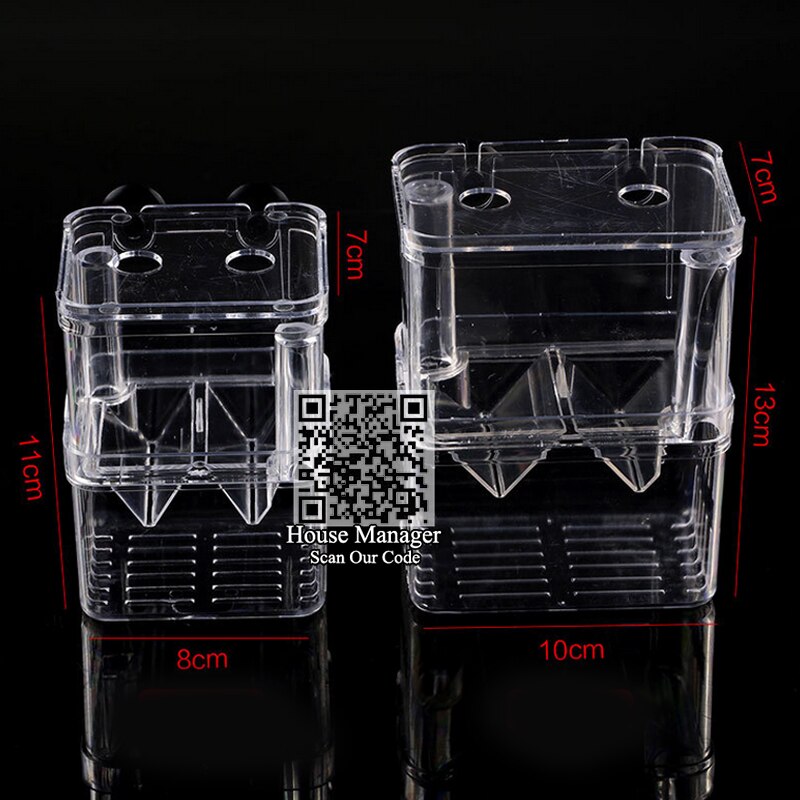 Fish Breeding Box Incubator Breeder Isolation Box Hatchery for Aquarium Fish Tank, 3in1 Hatch Fish+Protecting fish+Saving space