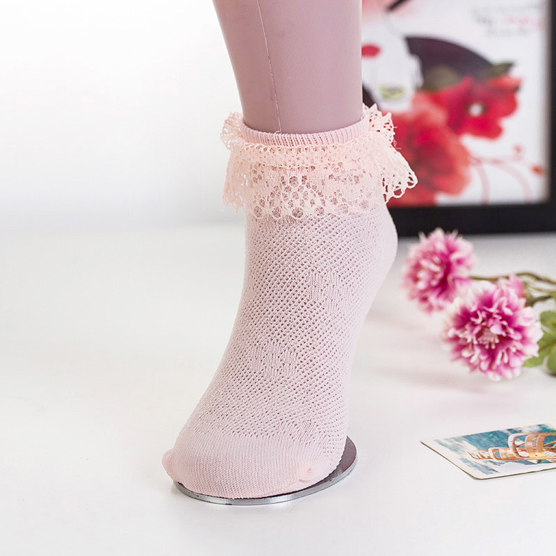 5 pairs / lot spring&summer candy color Cotton&Nylon Lace socks for children girls socks kids socks for girls 1-12 year