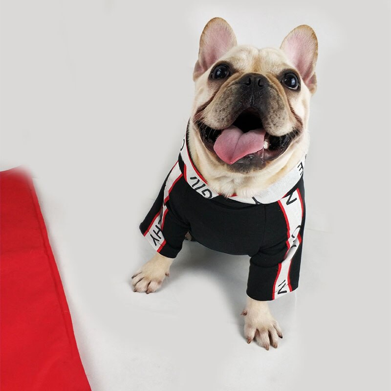 Stilfulde hundetøj til små hunde, bomuldshættetrøjer til fransk bulldogtøj med chihuahua-print hundetøj