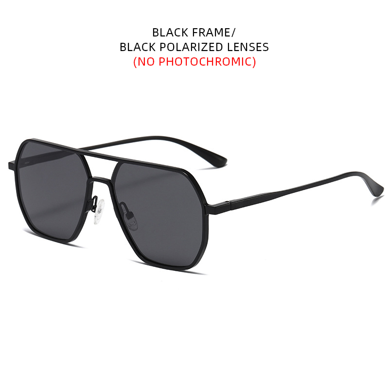 Óculos de sol fotocromáticos de metal de luxo masculino feminino moda polarizada óculos de sol elegante camaleão anti-reflexo óculos de condução uv400: Verde