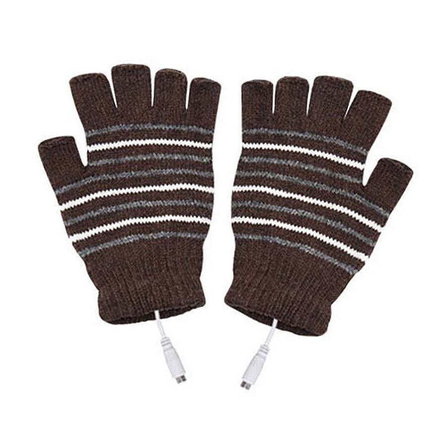 Fingerfri usb-drevne opvarmningshandsker udendørs bjergbestigning ridekontor efterår og vinter håndopvarmede handsker: Grå