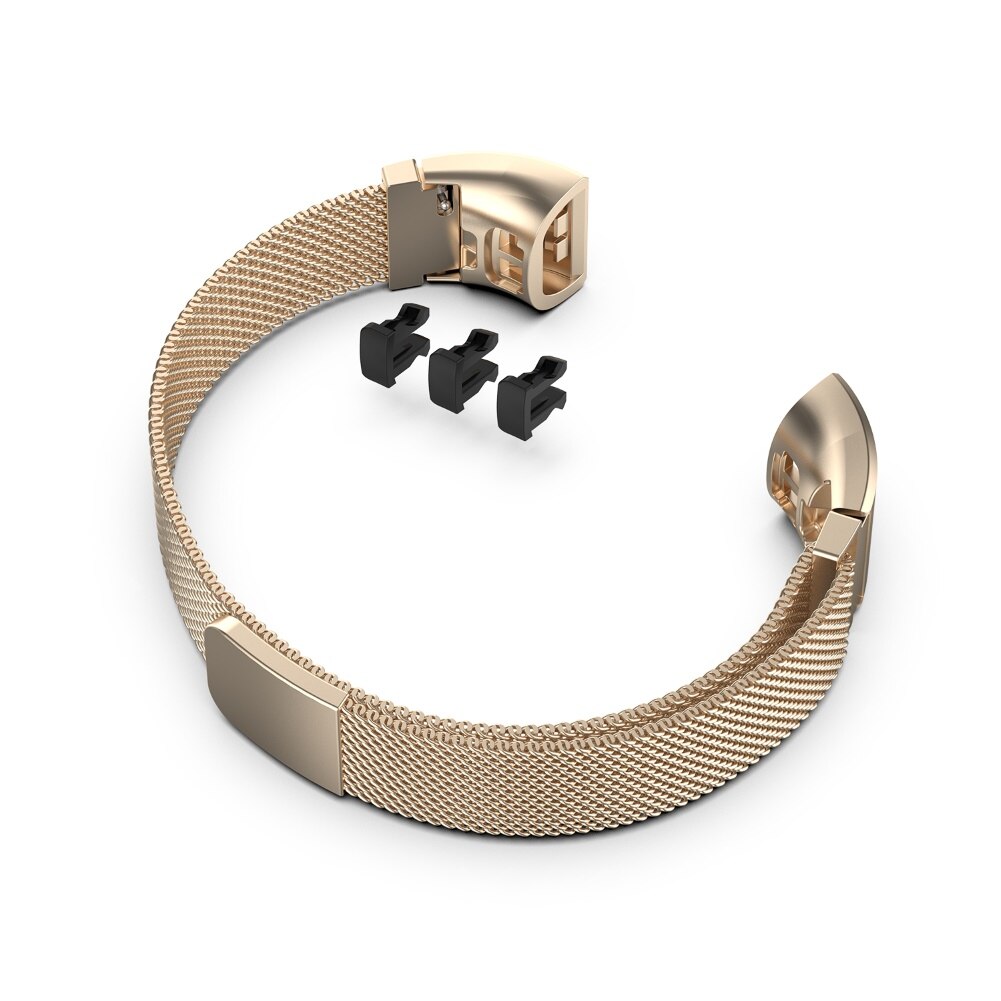 Rustfrit stål armbånd smart armbåndsrem til huawei band 4 pro ter -b29s: Champagneguld
