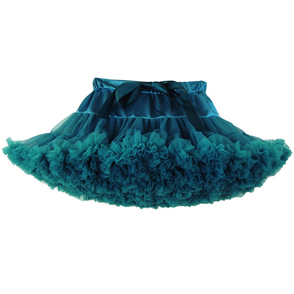Navidad niñas mamá hija bebé niñas faldas tutu de princesa niños tul Pettiskirt Mini vestido: Green 