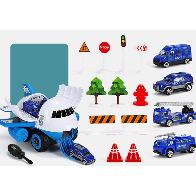 Simulation Children's Assemble Airplane Toy with Mini Truck Car