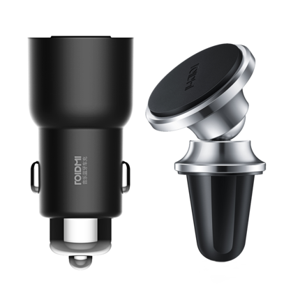 Xiaomi ROIDMI 3S Bluetooth 5V 3.4A cargador de coche reproductor de música FM aplicación inteligente para iOS/Android + Roidmi soporte de Coche magnético