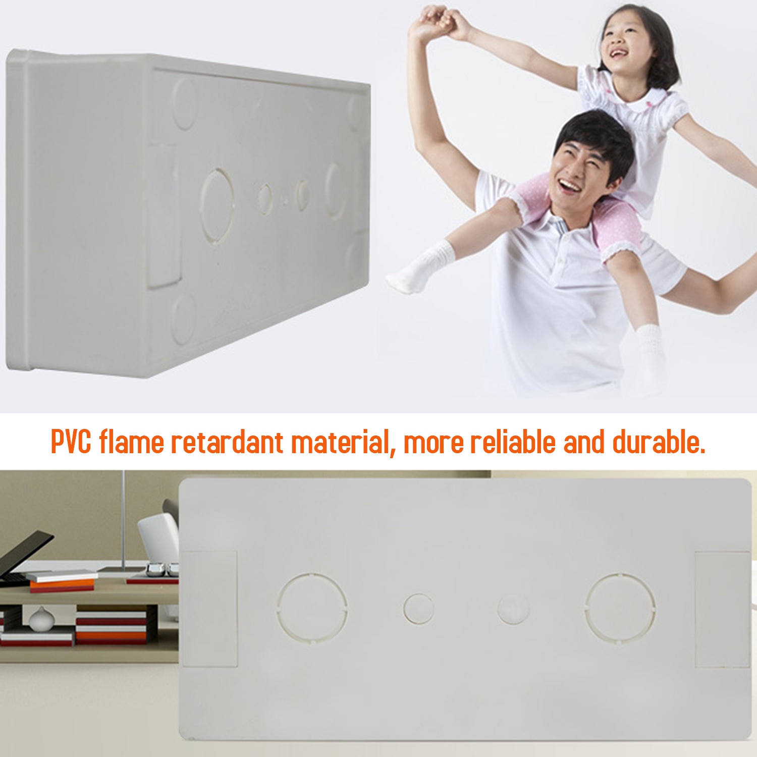 86X86 77X77 Square Wall Box Deep Case PVC Junction Box Wall Mount Cassette For Switch Socket Base Electrical Sockets Accessories