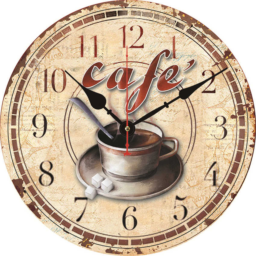 Kitchen Clocks Shabby Retro Non-Ticking Silent Qui... – Grandado
