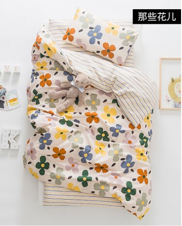 3 Stuks Baby Beddengoed Set Leuke Dier Katoen Wieg Beddengoed Kit Cartoon Omvat Kussensloop Laken Dekbedovertrek Zonder filler: 15