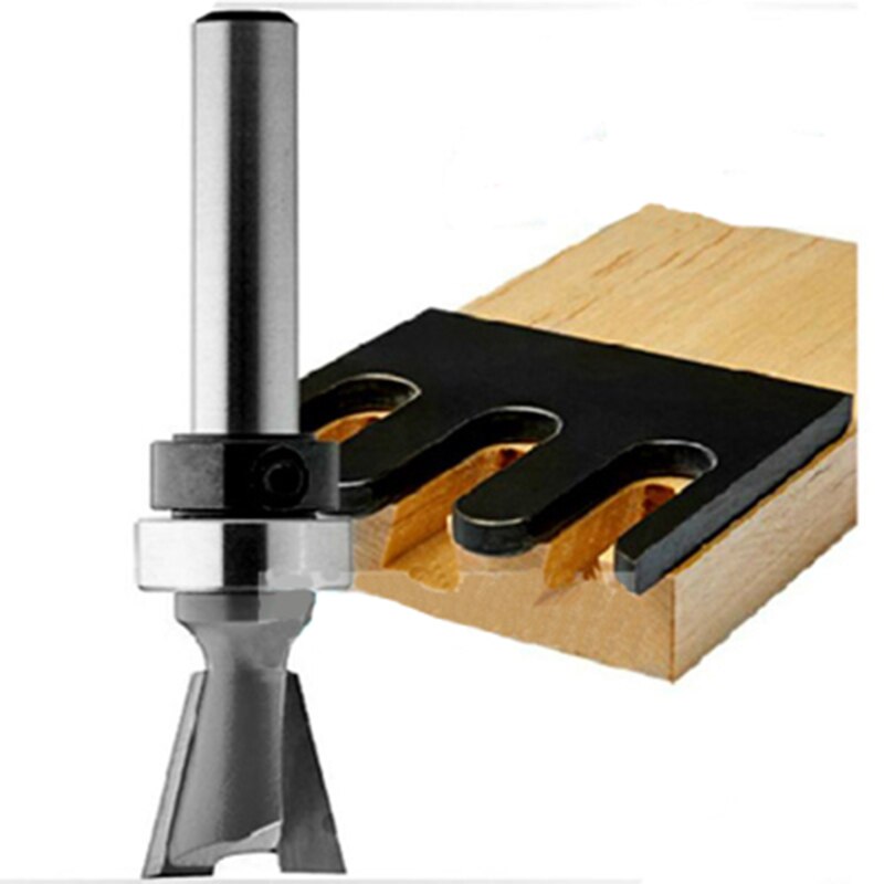 1/4" Degree Carbide Dovetail Joint Router Bit with Bearing Woodworking Etching Milling Tools for Wood Cutter
