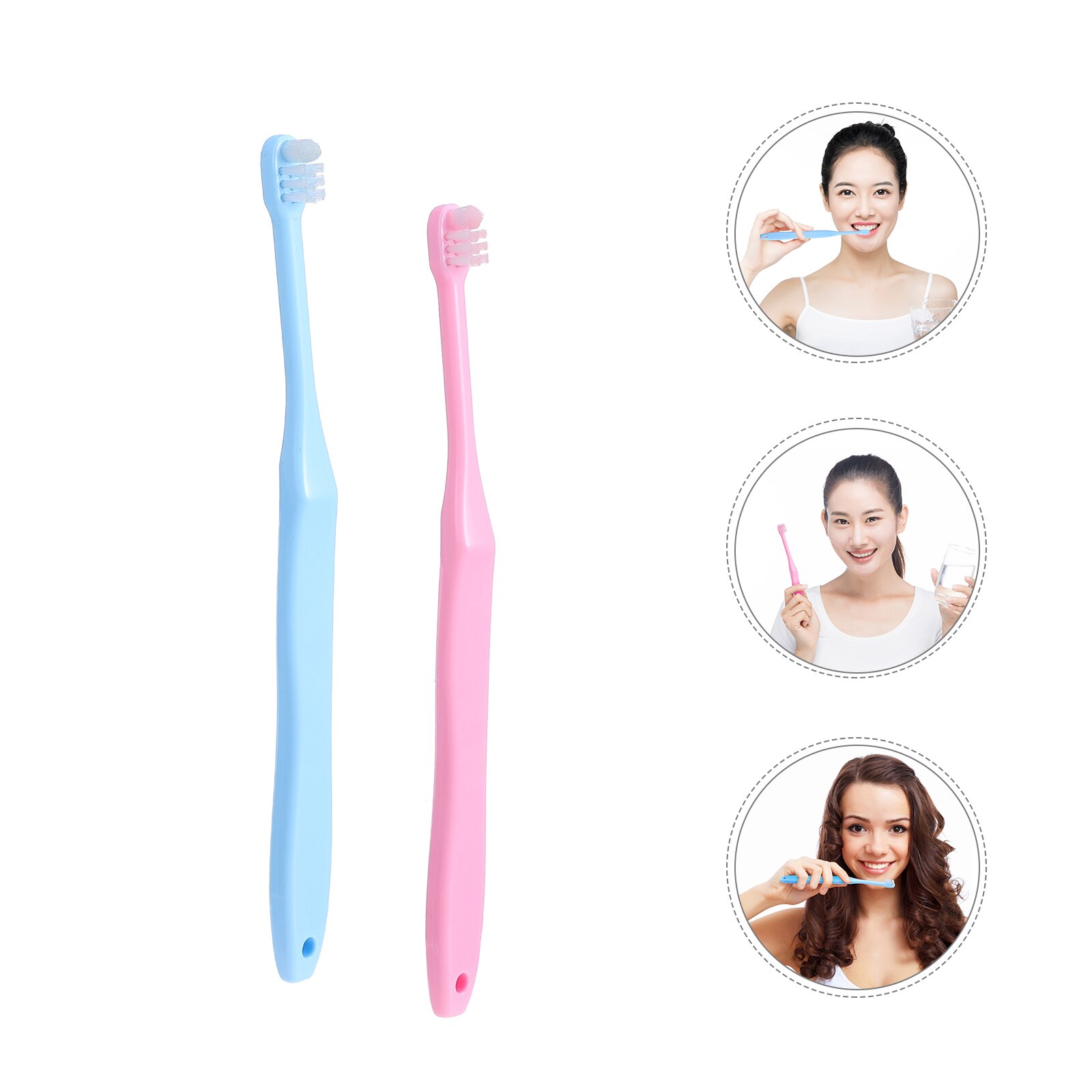 2pcs Tuft Toothbrush Tiny Small Head End Toothbrush Orthodontic Toothbrush