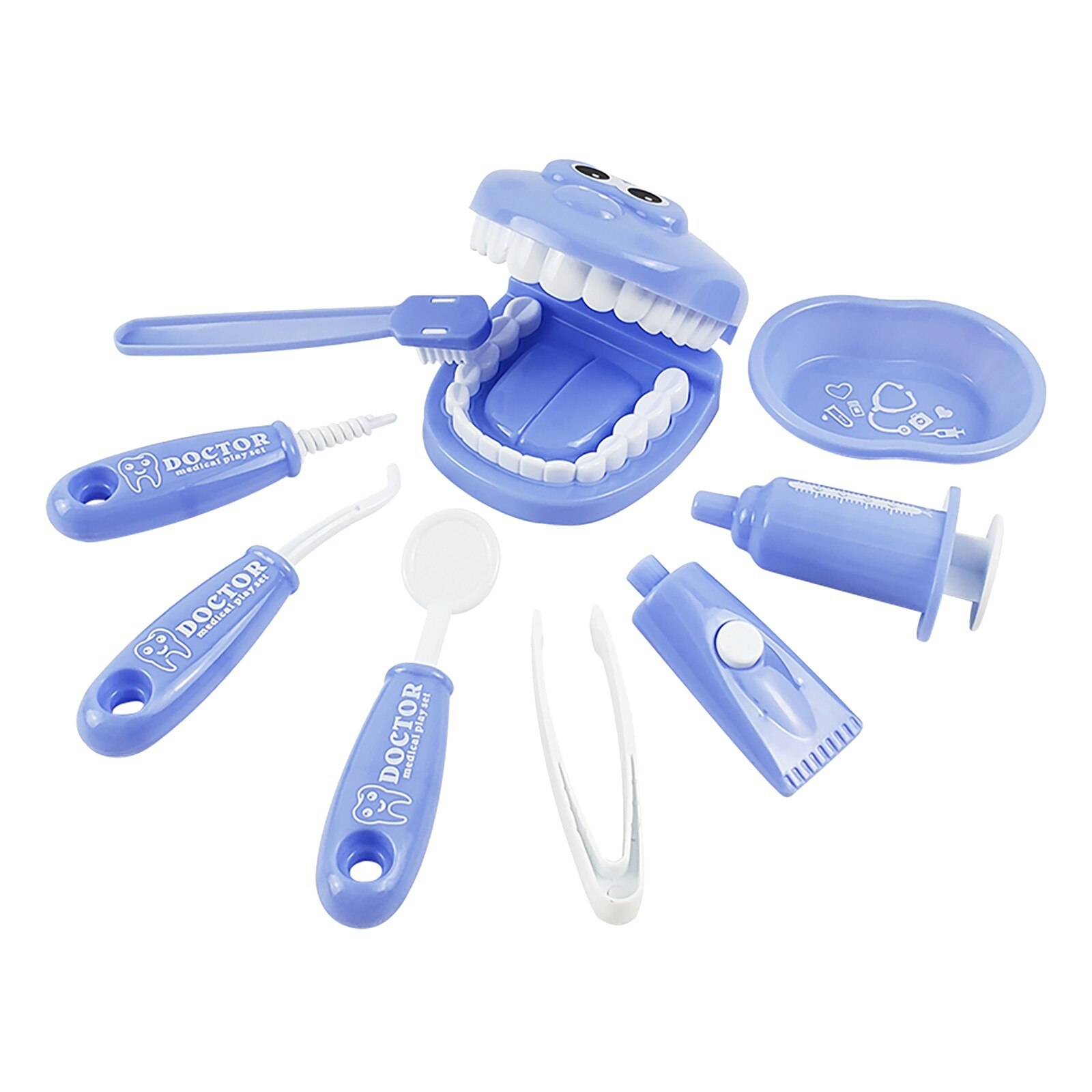 9 Stks/set Kids Pretend Play Toy Tandarts Controleren Tanden Model Voor Artsen Rollenspel Kids Beroepsmatige Belangstelling Speelgoed: BU