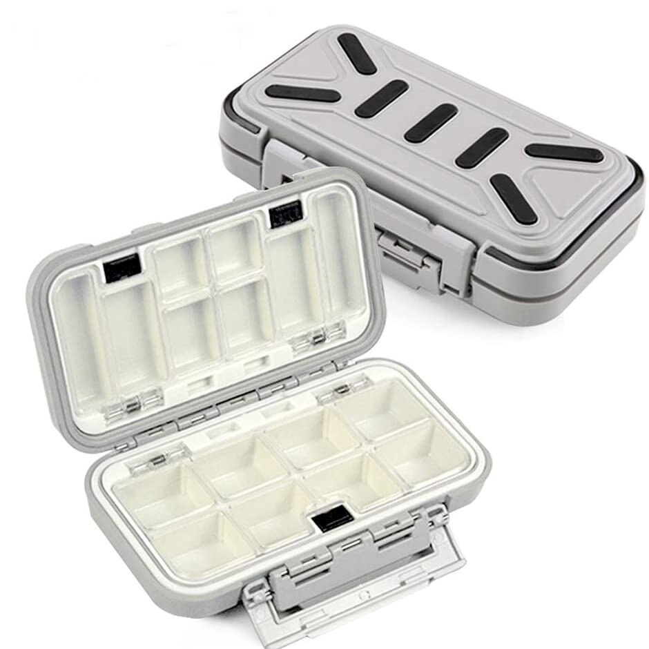 Fishing Tackle Box Waterproof Fishing Gear Accessories Bait Lure Hooks Storage Boxes Fishing Tackle Box Large 12/24/30 Grid: M Grey C Type