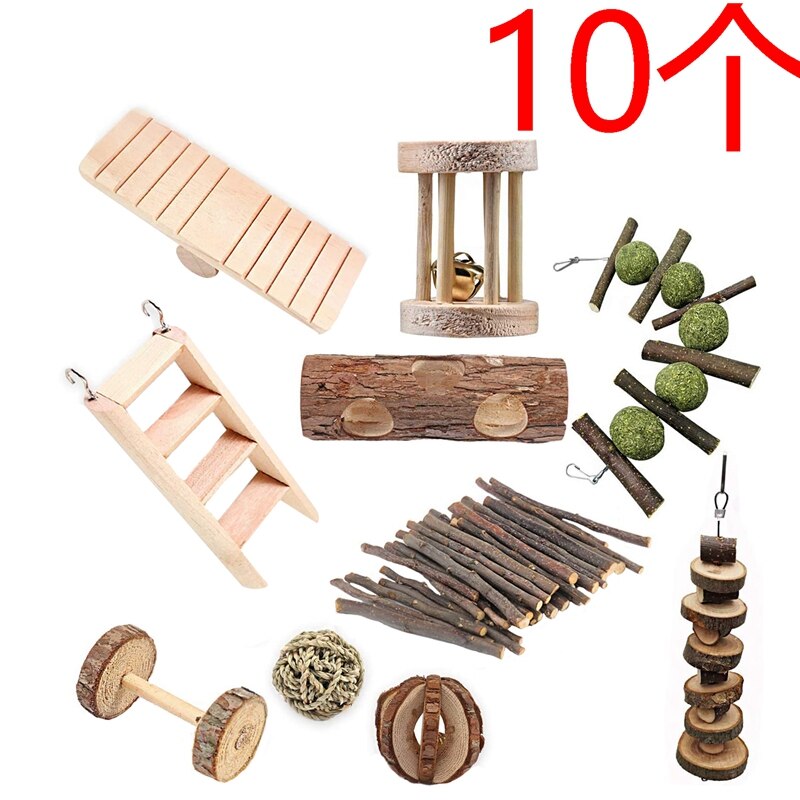 Hamster Chew Toys 10 Pack Natural Wooden Squirrels... – Grandado
