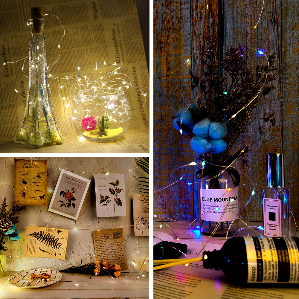 LED Koperdraad String Lamp USB Batterij Aangedreven Fairy Lamp Camping Tuin Thuis Feest Verjaardag Decoratie Krans