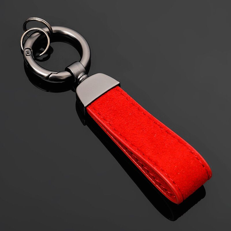 LLavero de cuero de ante para Mercedes Benz, llaveros de lujo con hebilla circular de cuero, rojo, azul y negro, para el coche: red