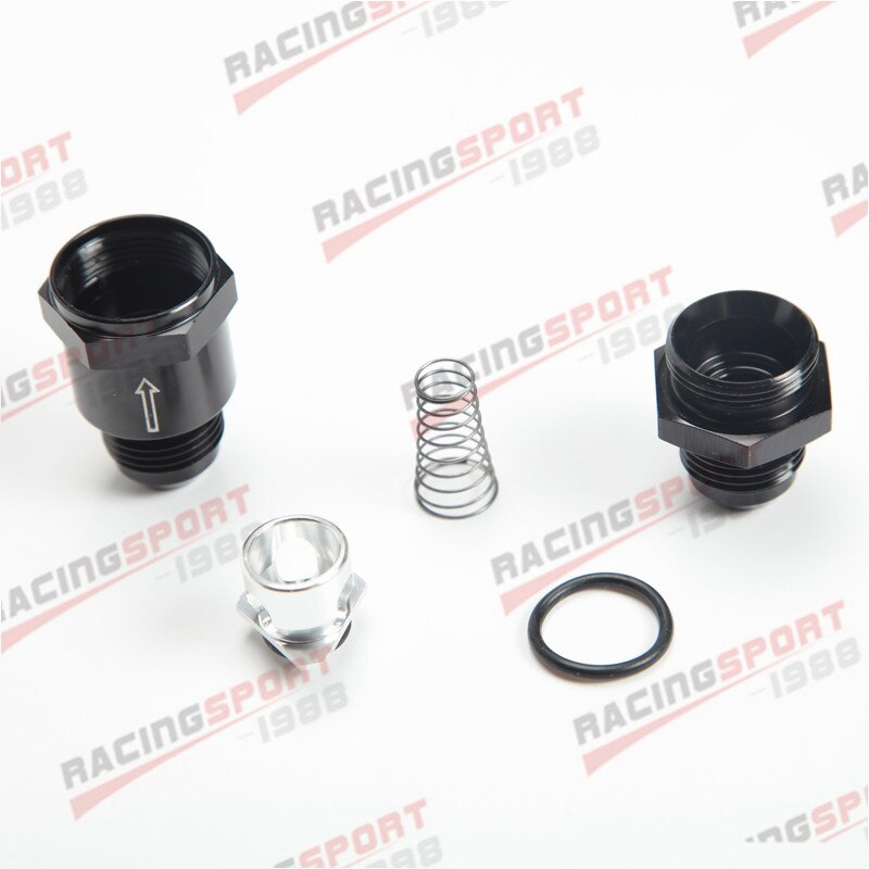 AN8 -8AN Aluminium Non Return One Way Check Valve Fuel EFI Fitting Adapter Black
