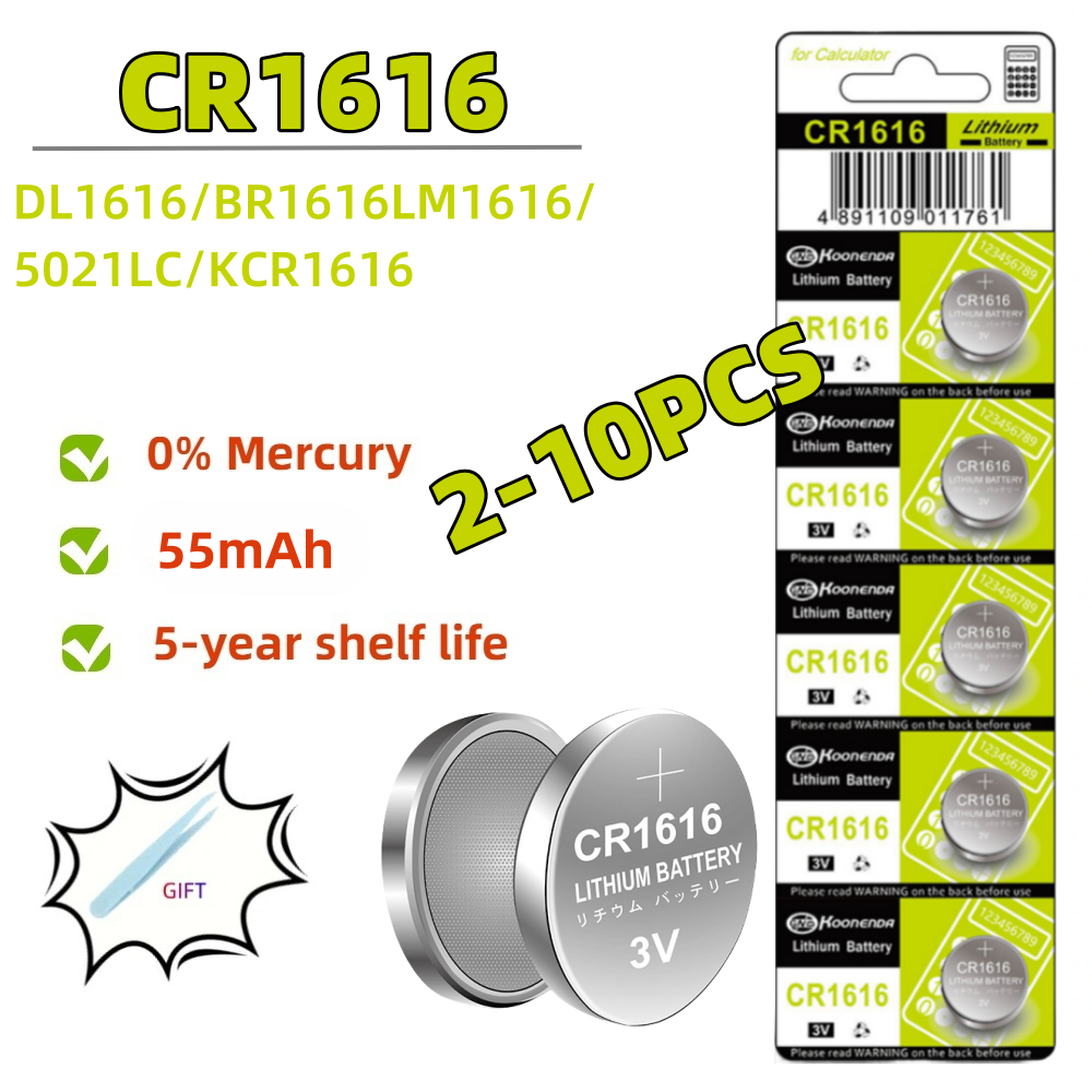 2-10 pz 3 V 50 mAh CR1616 batteria a bottone di alta qualità CR 1616 DL1616 BR1616 5021LC LM1616 orologio auto batteria al litio telecomando
