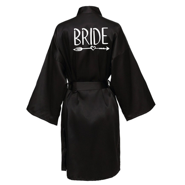 Wedding Party Team Bride Robe With White Letters Kimono Satin Pajamas Bridesmaid Bathrobe SP004: XL / green