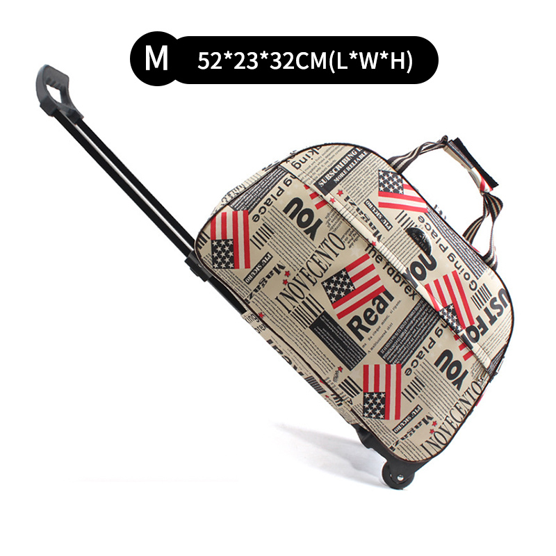 Portable Trolley Bag Rolling Suitcase Travel Luggage Storage Carry On Case Women Men Waterproof Business Boarding Bag On Wheels: Flag M