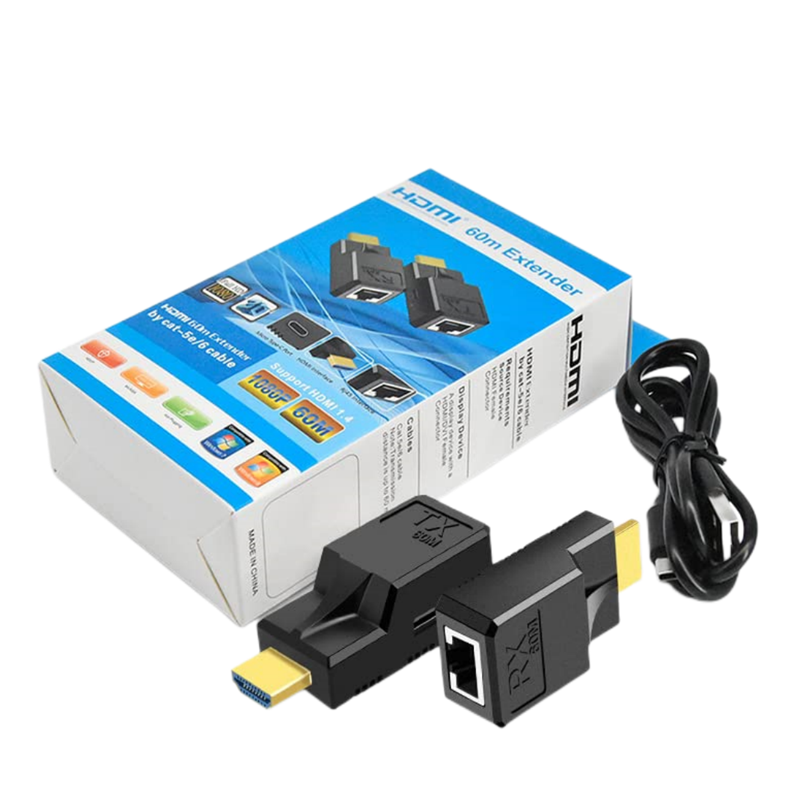 mini 60M konwerter HDMI Kot6 sieć LAN kabel Ethernet 1080P HDMI robić przekaźnik RJ45 przedłużacz bezstratny przekaźnik sygnału: Glod