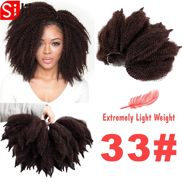8 zoll Kurze Marley Flechten Haar Weich afro Twist Synthetische Häkeln Zöpfe Haar Erweiterungen afrikanisch amerikanisch Haar Für Frau: #33 / 9 Teile/los