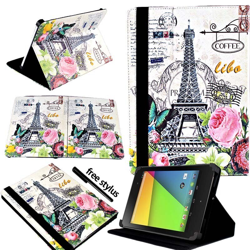 KK & LL Für Google Nexus 7 (1st 2th, Gen Gen ) -leder Tablet Ständer Folio Abdeckung Fall + Freies stylus