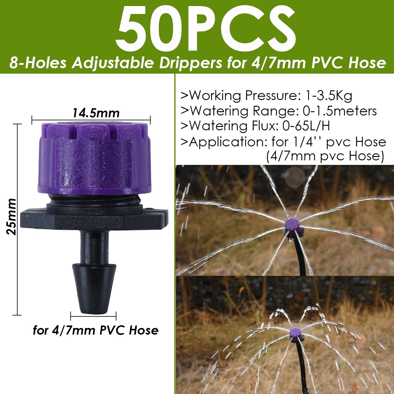 Ogród 4/7mm nawadniania kropelkowego Dripper obrotowy dysza rozpylać podlewanie zraszacz emitery dla 1/4w króciec robić węża złącza szklarnia