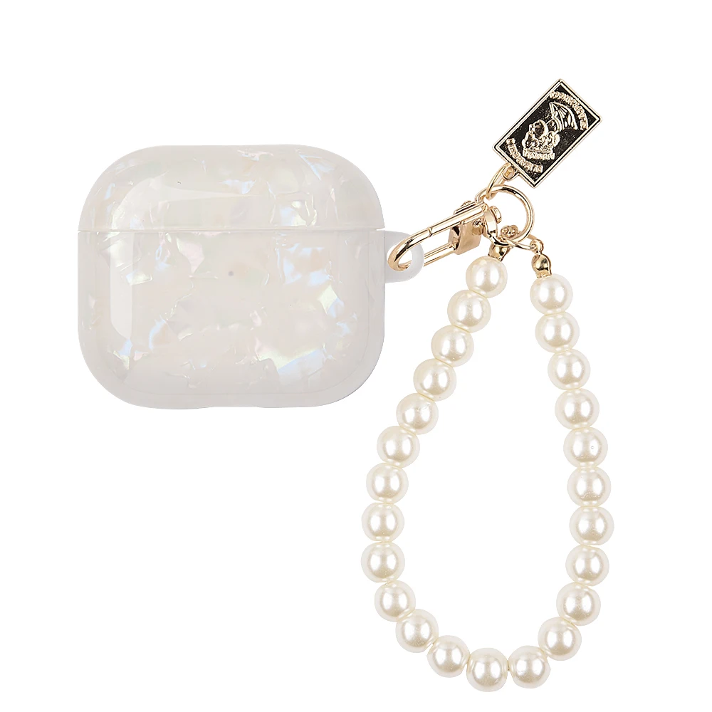 Pour Airpods Pro 2 étui de luxe perle pendentif sans fil casque couverture pour Apple Airpods 3 Pro USB C 2ème 3ème génération coque en TPU: S / Orange foncé