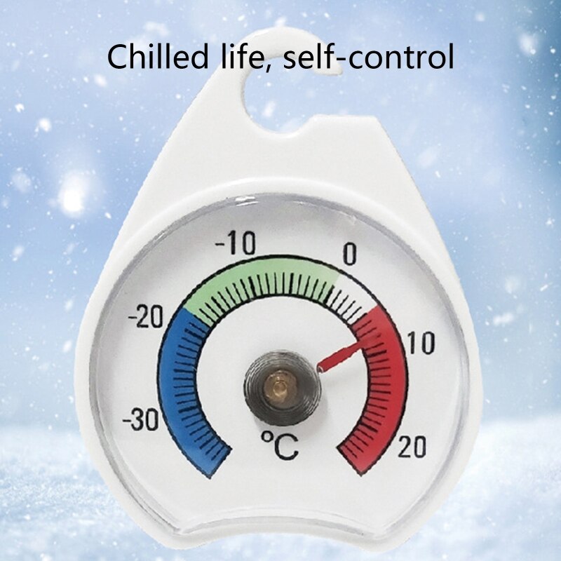 Mini Refrigerator Thermometer Digital Hook Thermometers with Red Indicator for Home Kitchen Shopping Mall Freezer Fridge