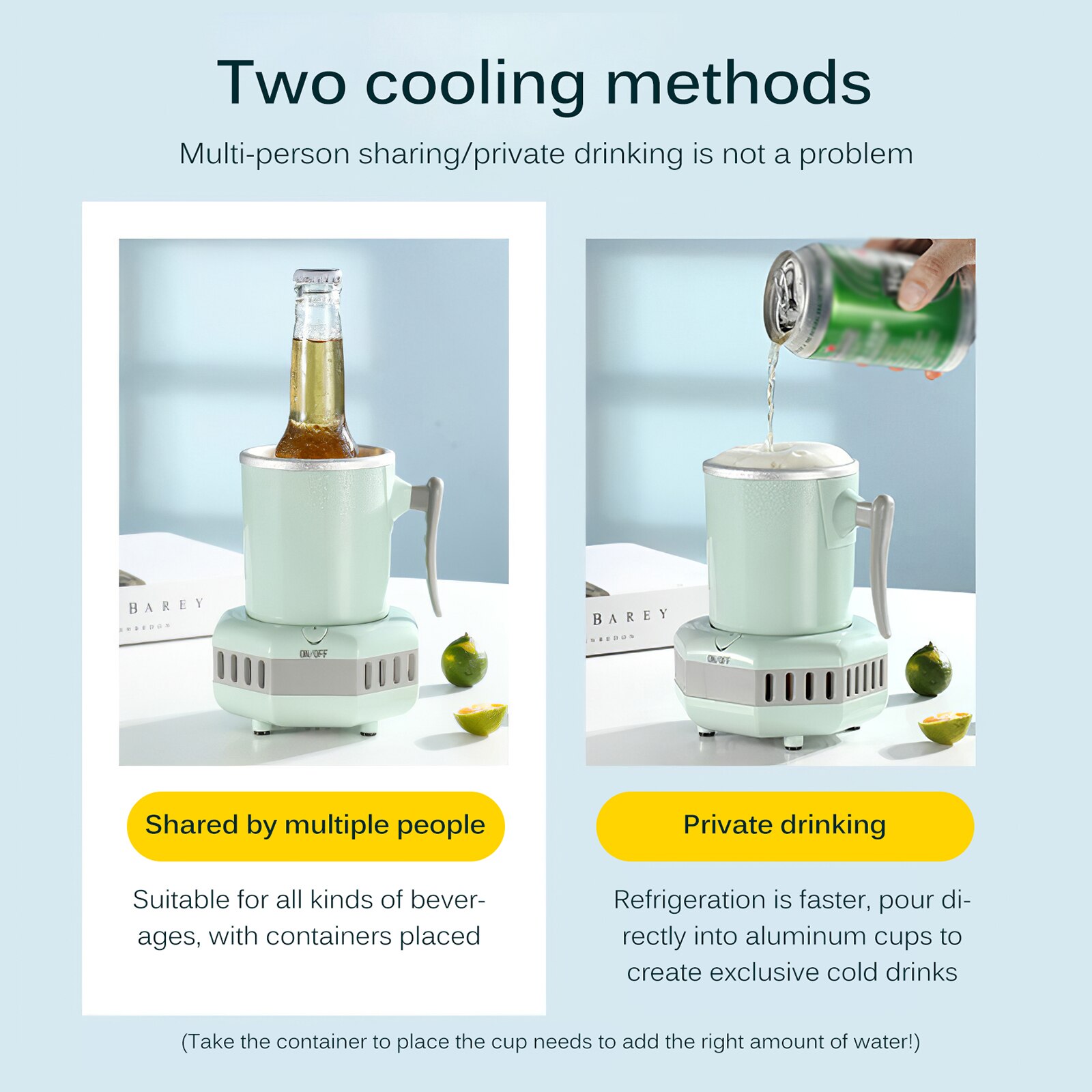 Enfriador eléctrico de bebidas latas, taza de refrigeración portátil para casa, Hotel, vino, cerveza, máquina de refrigeración