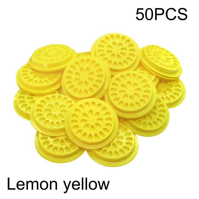 Quewel Glue Gasket False Eyelashes Extension Glue Holder Color Pallet Repeated Convenient Stand Avoid Dryness Makeup Tool: 50pcs Yellow