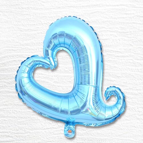 50 stk / lot 18 tommer helium aluminiumsfolie balloner 18 "hjerteform hule kærlighed fersken hjerte ballon til bryllupsfest indretning: Himmelblå