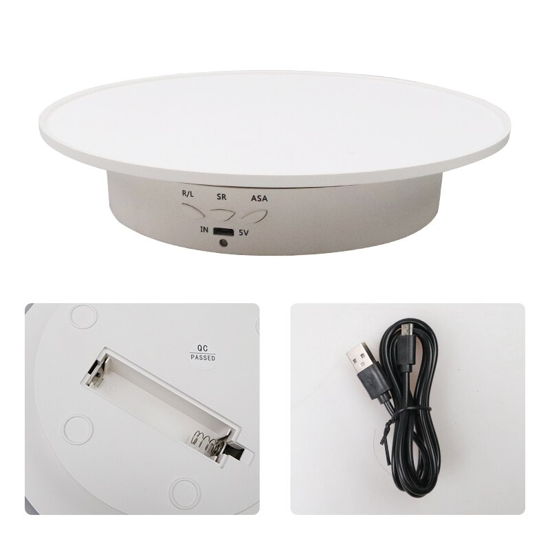 20cm Electric Rotating Jewelry Display Stand Motorized Rotary Turntable Modeldisplay Stand Base Usb/battery Powered Plastic
