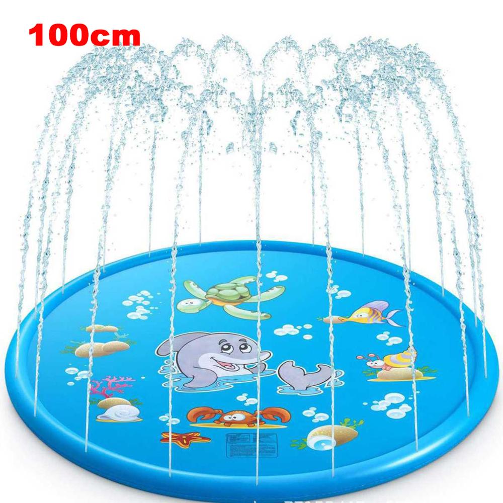 150/100cm freundlicher Aufblasbare Wasser sprühen Pad Runde Wasser Spritzen Spielen Schwimmbad Spielen Sprinkler matt Hof draussen Spaß schwimmen Schwimmbecken: 100cm