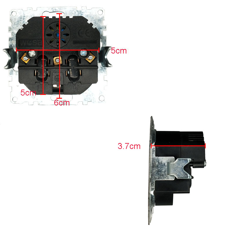 Enchufe de pared decorativo USB doble, , 5V, 2A, marco de vidrio templado dorado, FB-19,