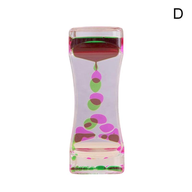 Temporizador visual sensorial líquido, juguete sensorial Visual, reloj de arena especial para la sedación del autismo, se necesita movimiento líquido, temporizador visual de vidrio flotante de aceite: D