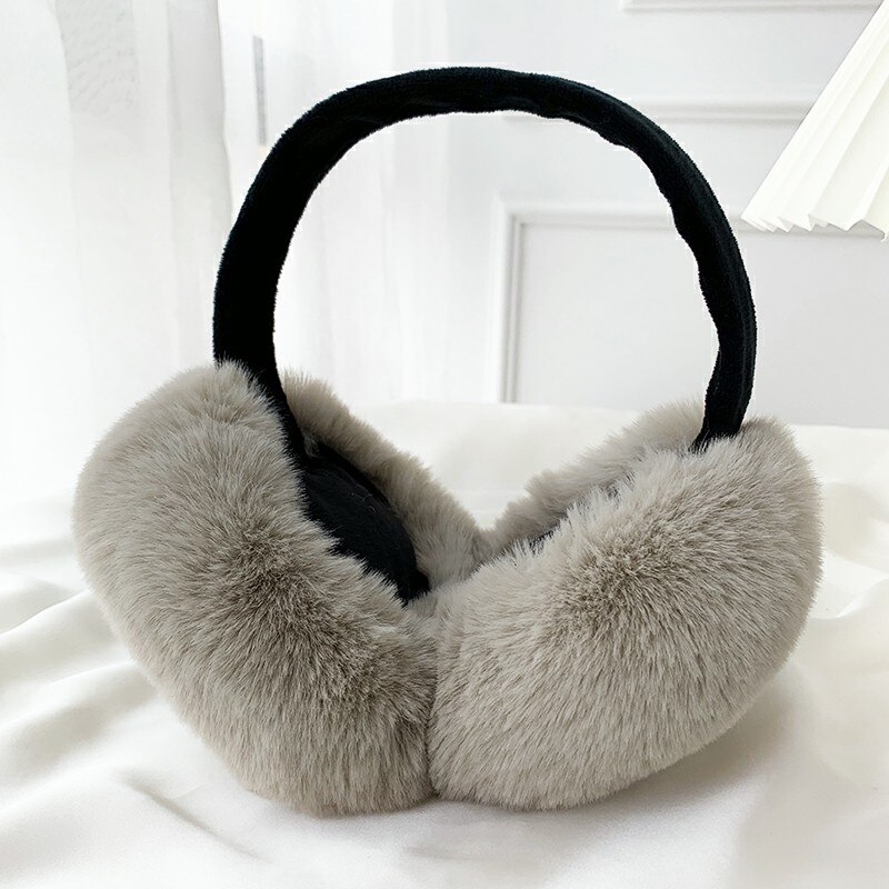 Orejeras cálidas de felpa suave para mujer, orejeras cálidas para estudiantes, protección contra el frío, cubierta de oreja para mujer: light khaki classic