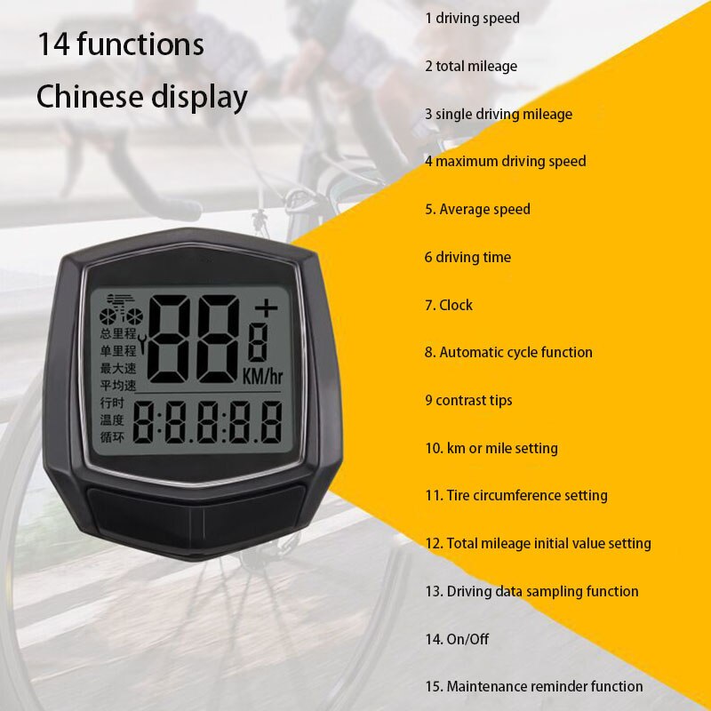 Waterdichte fietscomputer draadloos en bedraad mtb fiets kilometerteller stopwatch snelheidsmeter horloge led digitaal tarief duurzaam