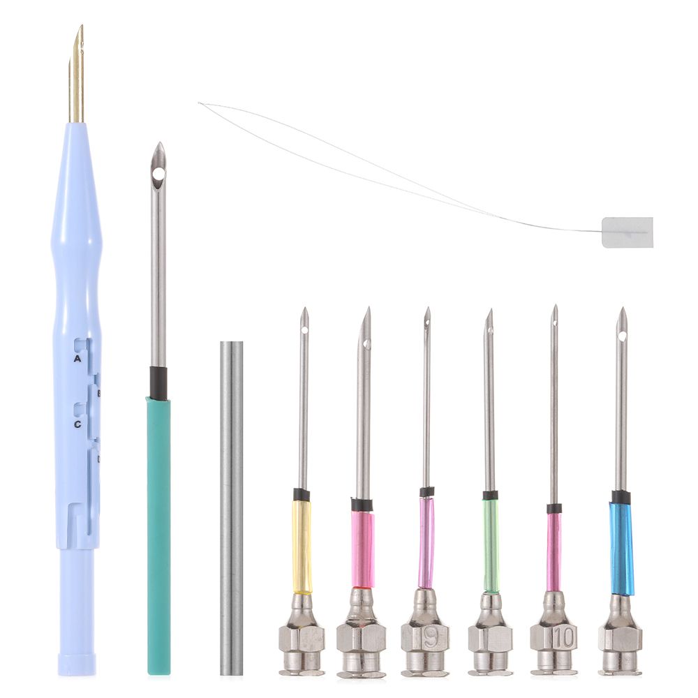 11Pcs Punch Needle Tool Kit Embroidery Stitching Punch Needle &amp; Needle Threader Embroidery Poking Cross Stitch Tools Knitting
