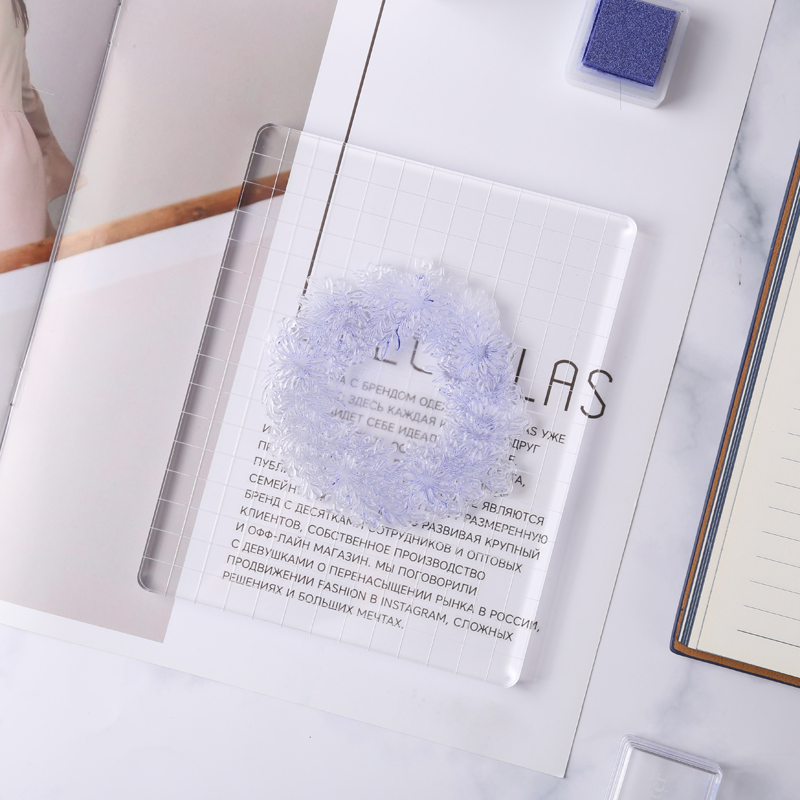 Clear Acrylic Stamp Block High Transparency Acrylic Block for Transparent Seal Stamp DIY Scrapbooking Photo Album Decorative