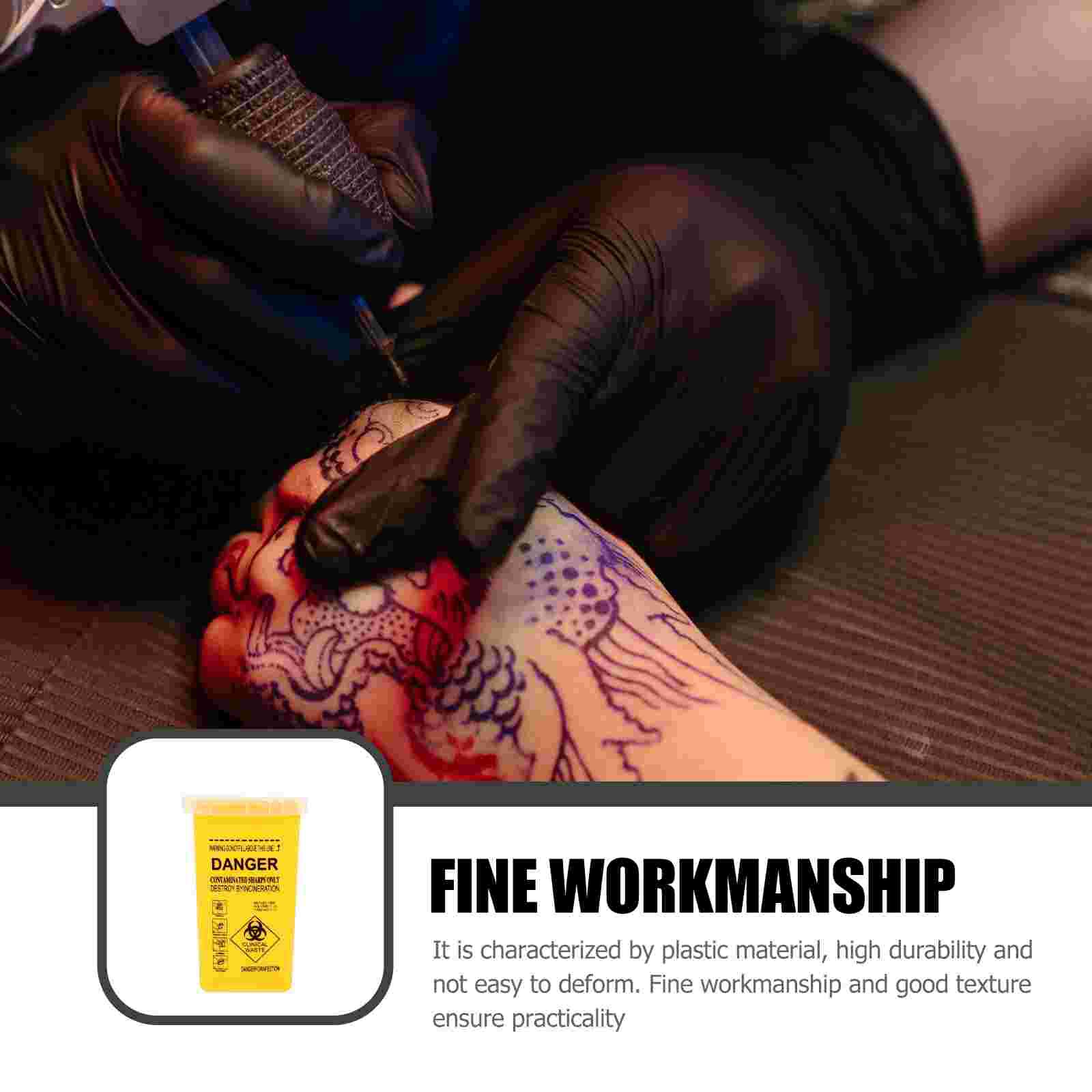 2Pcs Bucket Sharps Bucket Sharps Container Tattooing Accessory Thickened Disposal Box for Sharps Wastes Tattooing