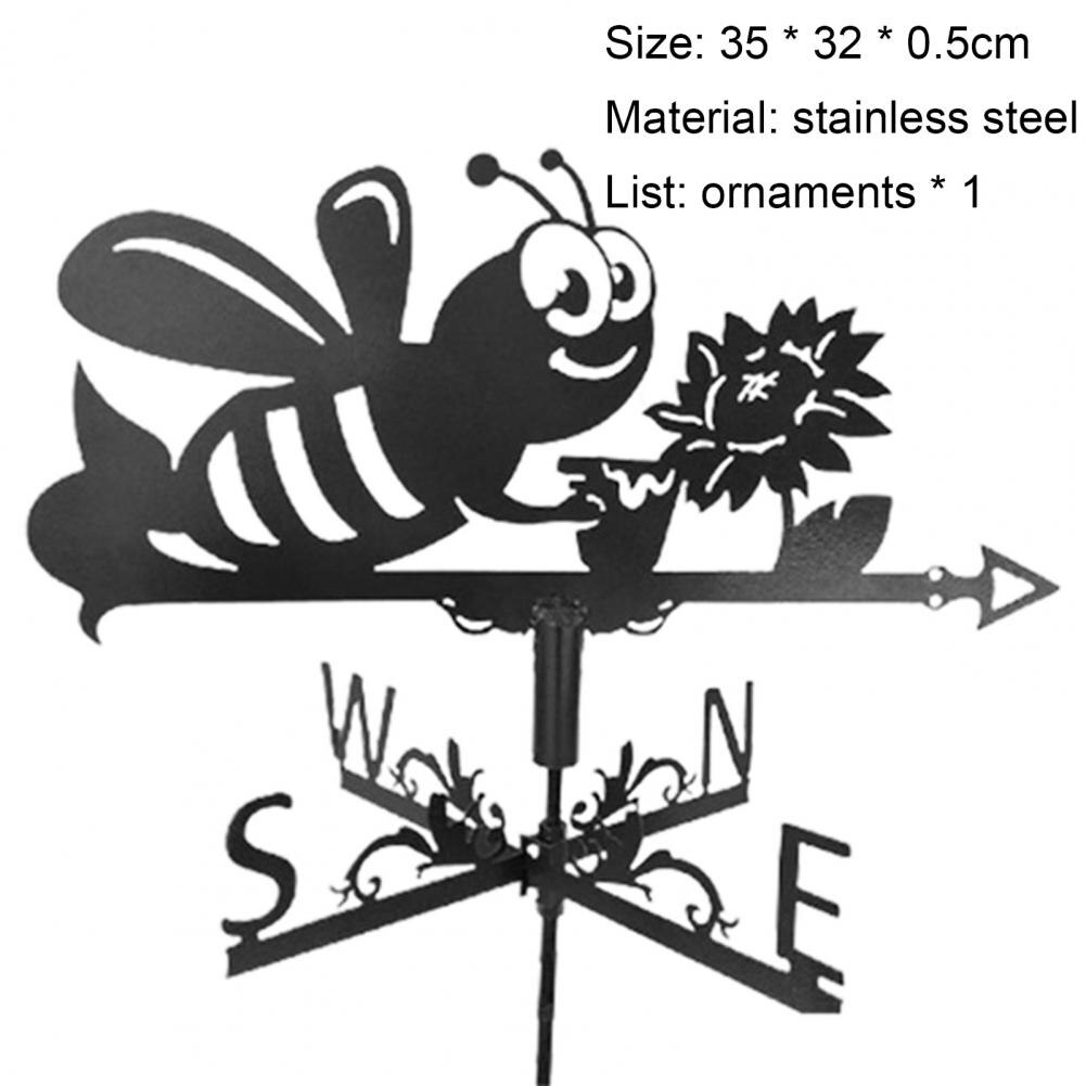 Veleta-indicador de dirección del viento para montaje en techo de granja, Kit de acero inoxidable, soporte para jardín al aire libre, giratorio de velocidad del viento