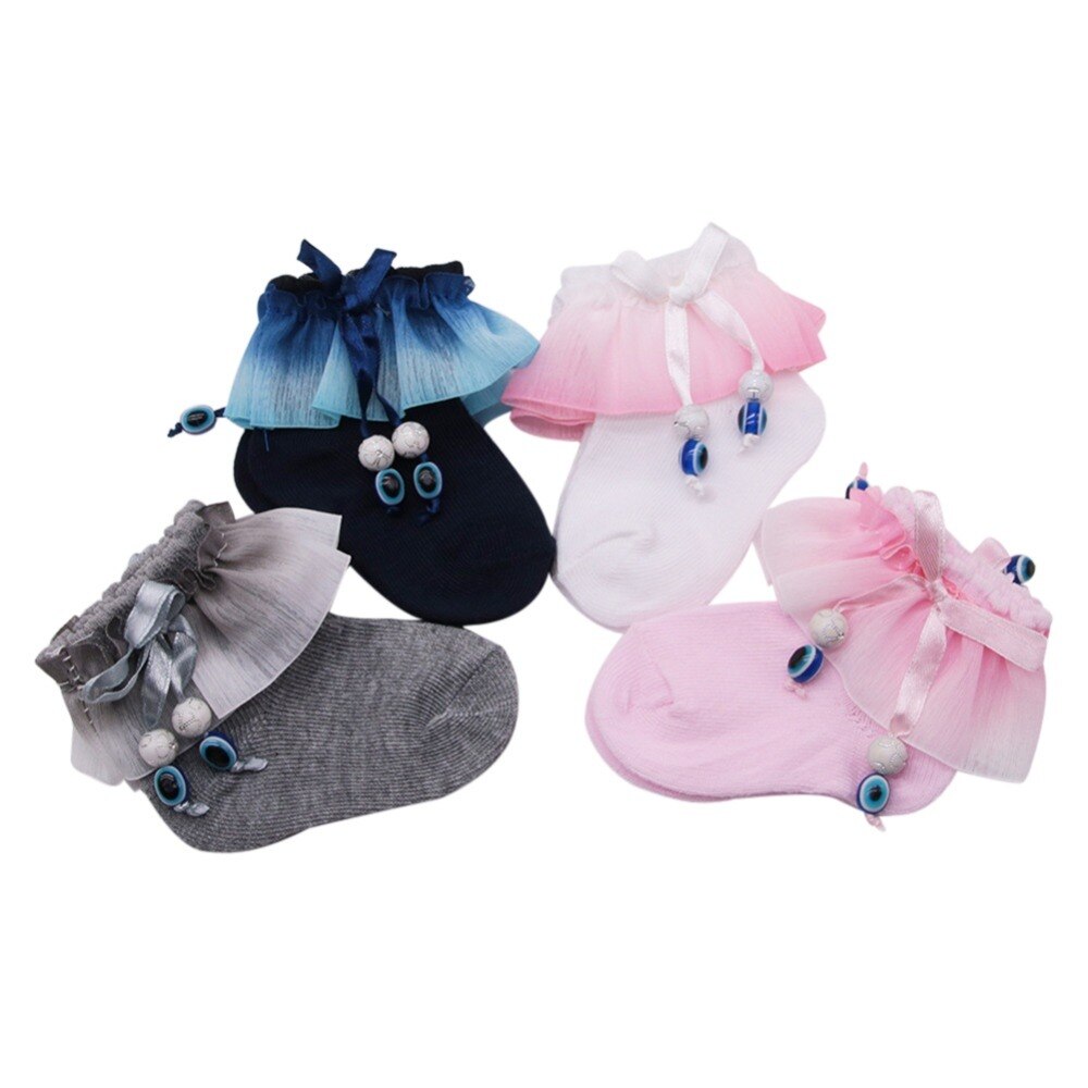 eins Baby Mädchen Nette Socken Baumwolle Gittergewebe Bogen Prinzessin Party Kleinkind freundlicher Socken