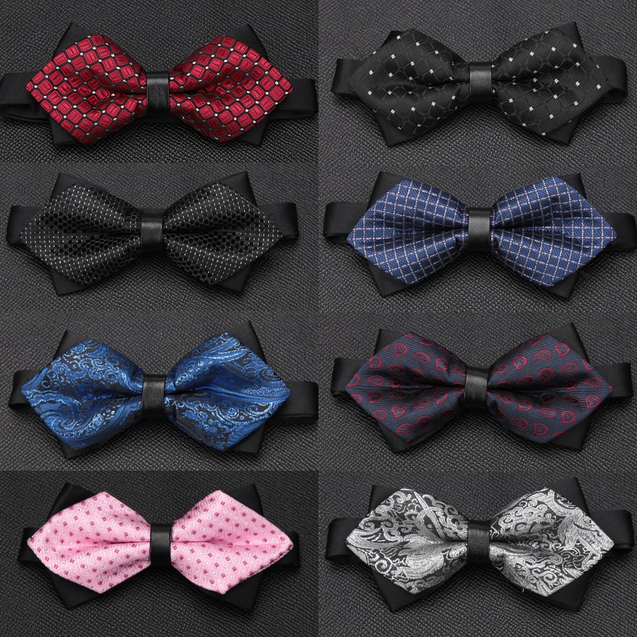 Nœud papillon pour hommes, accessoires luxueux, cravate noire, costume Commercial formel, pour cérémonie de mariage,