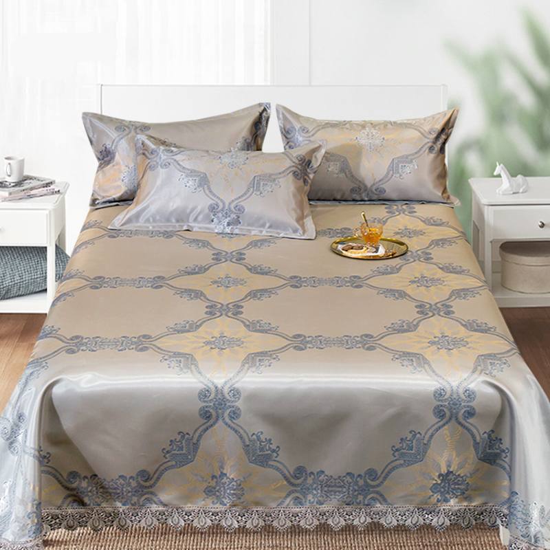 Peter Khanun Zomer Beddengoed Set Ijs Zijde Laken Kussensloop 3 Pcs Zomer King Queen Size Bed Linnen Opvouwbare Mat 070: BS-1004 / 150x200cm