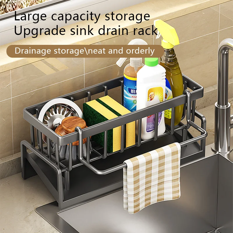 Lavello caddy Porta spugna Lavello Cestino Porta spazzole Piatto Appendiabiti Portasapone Lavello Porta spugna Porta spugna per lavello da cucina: Default Title