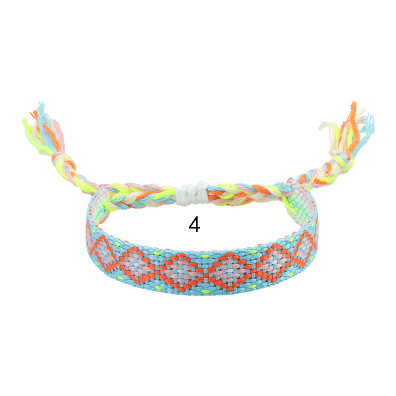 Nepal etnico tessuto braccialetto fatto a mano amicizia treccia corda tessuto cinturino a mano ricamo braccialetto nappe coppia Boho Wrap donna uomo: Color Oro puro