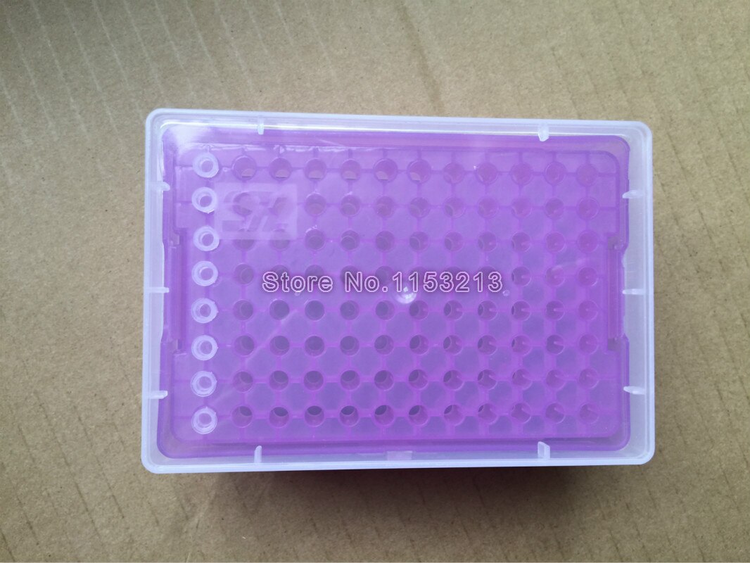 Plastic pipet tips box import 96 vents voor 10ul chemische biologische laboratorium pipet tip cartridge voor 10ul Verlengd