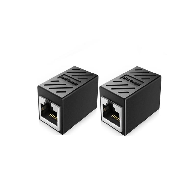 RJ45 Connector Network Extender Female To Female RJ45 Extender Adapter Gigabit Interface For PC Network Extension Cable: Brown