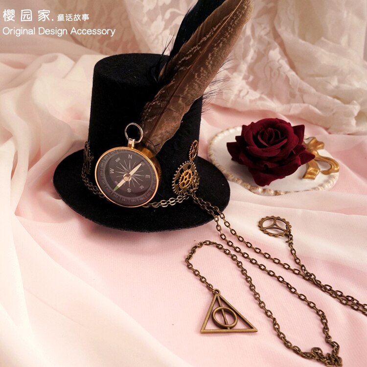 Steampunk hat feathers top hat hairpin mechanical gear clock hat hair clip retro lolita Cos